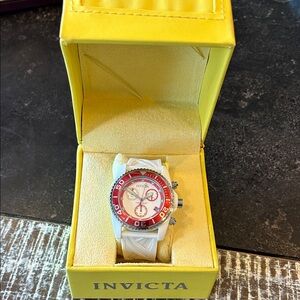 Invicta Red and White Chronograph in Yellow Box
Brand New!